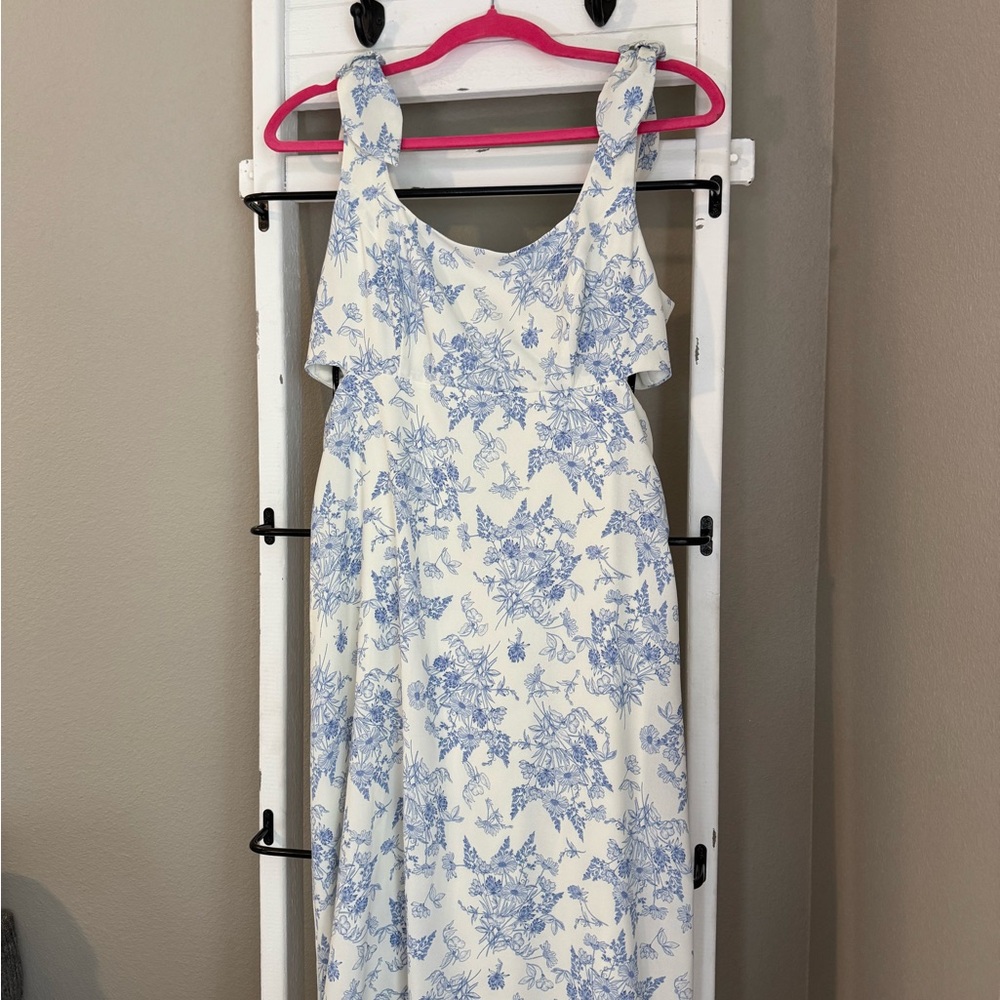 Laundry By Shelli Segal Blue and White Dress